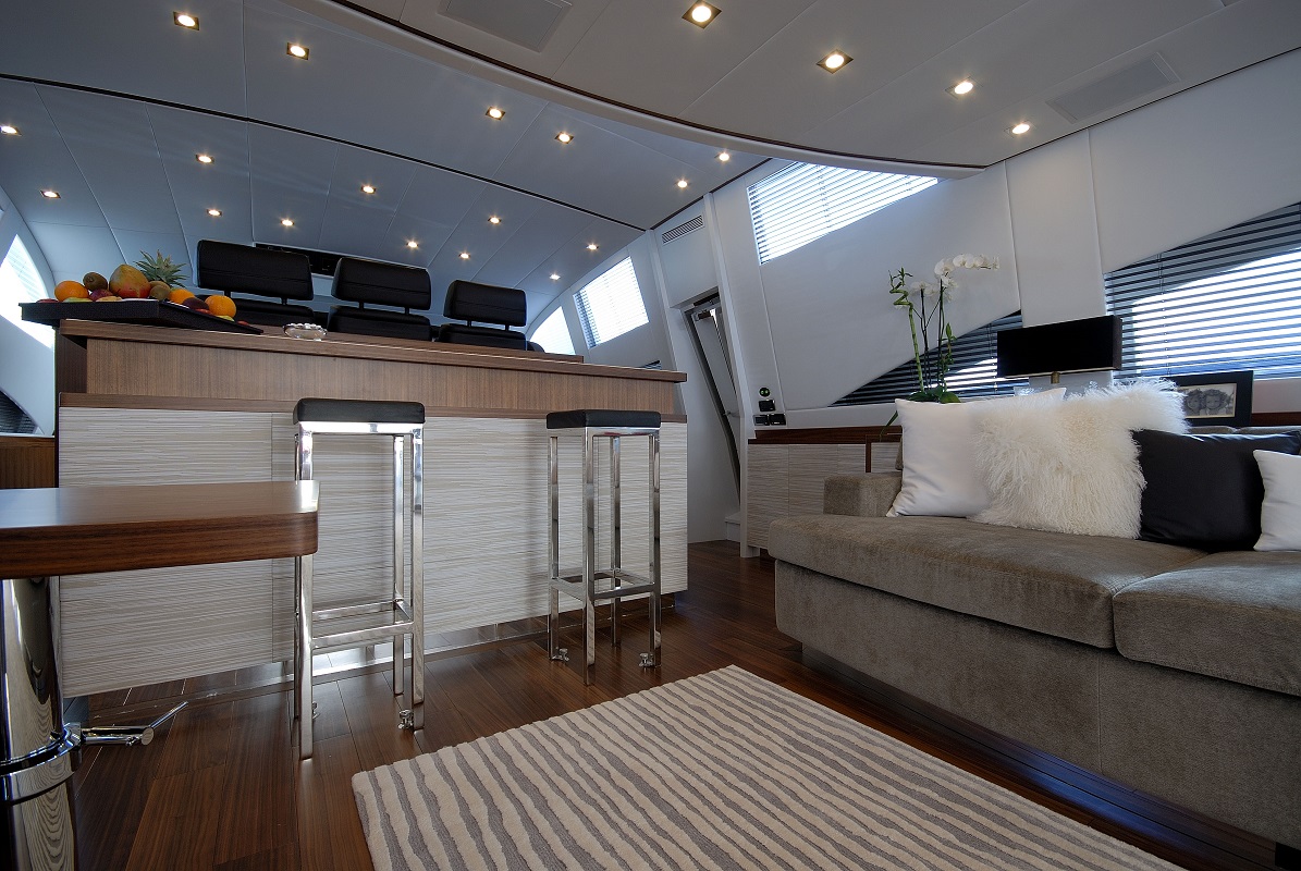 PURE ONE Bar Stools Interior Luxury Yacht Browser by CHARTERWORLD